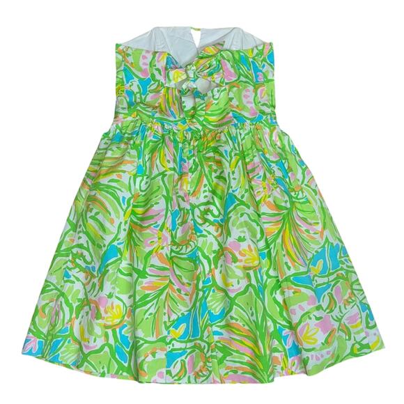 Lilly Pulitzer Richelle Strapless Dress Green Pink Size 4 - Picture 3 of 9